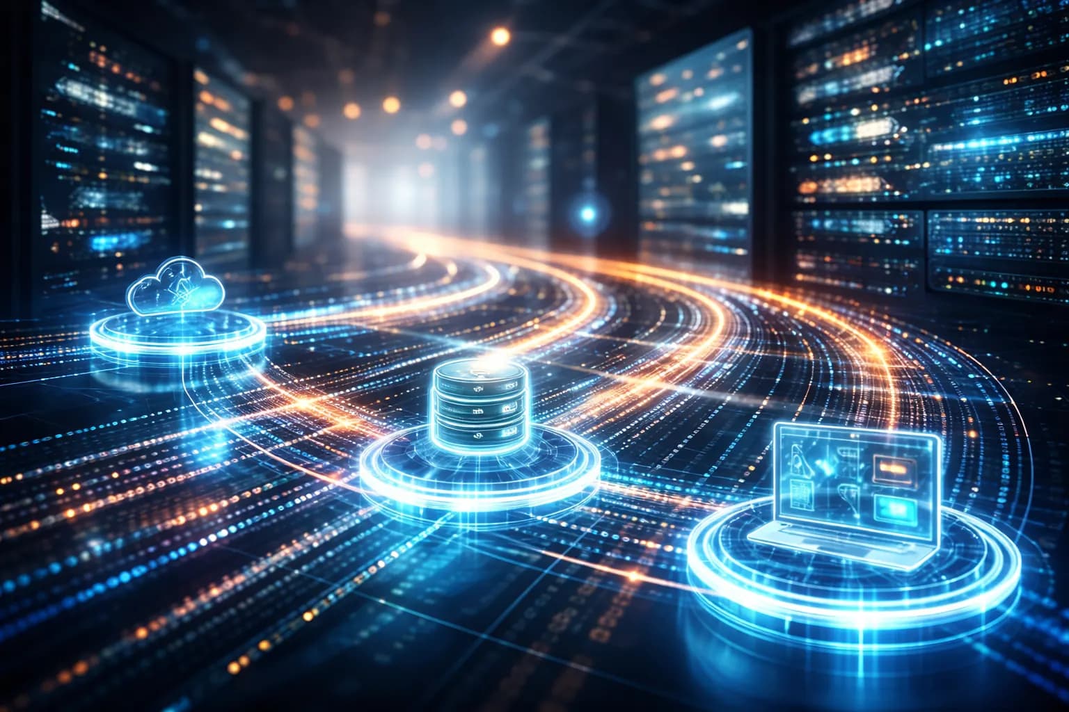 Business team using AI, analytics, automation, and integrated workflows