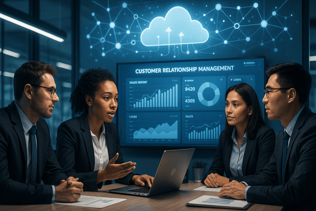 Team collaborating on Salesforce CRM strategy and customer engagement